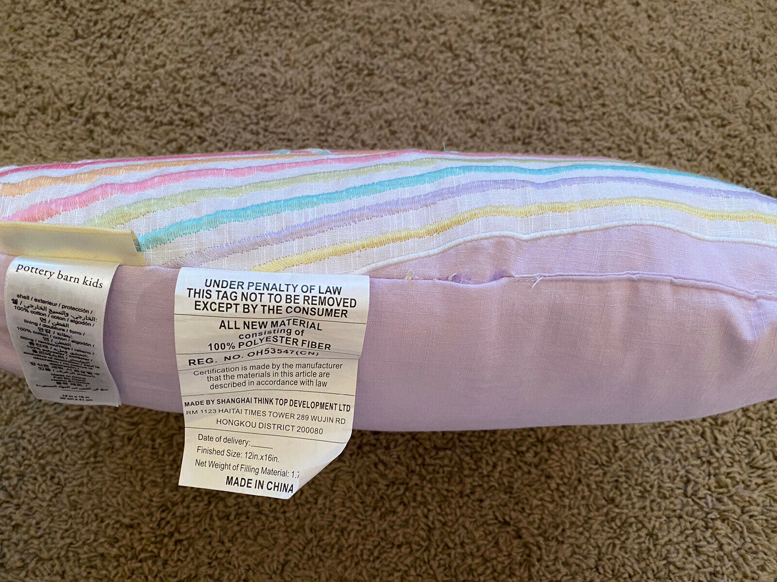 pottery barn kids Molly unicorn pillow - Fresh Stock Dated December 2025