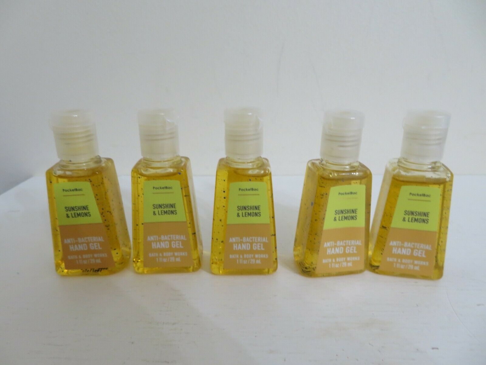 BATH & BODY WORKS POCKETBAC HAND SANITIZER  X 5 NEW SUNSHINE & LEMONS - Fresh Stock Dated February 2026