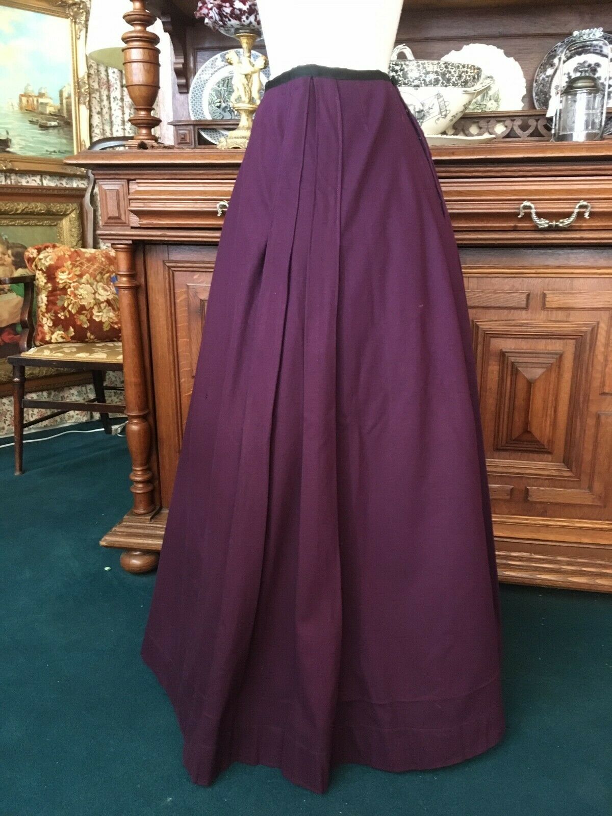 #21-029, Purple Edwardian Pleated Wool Skirt Early 1900 - Fresh Stock Dated February 2026