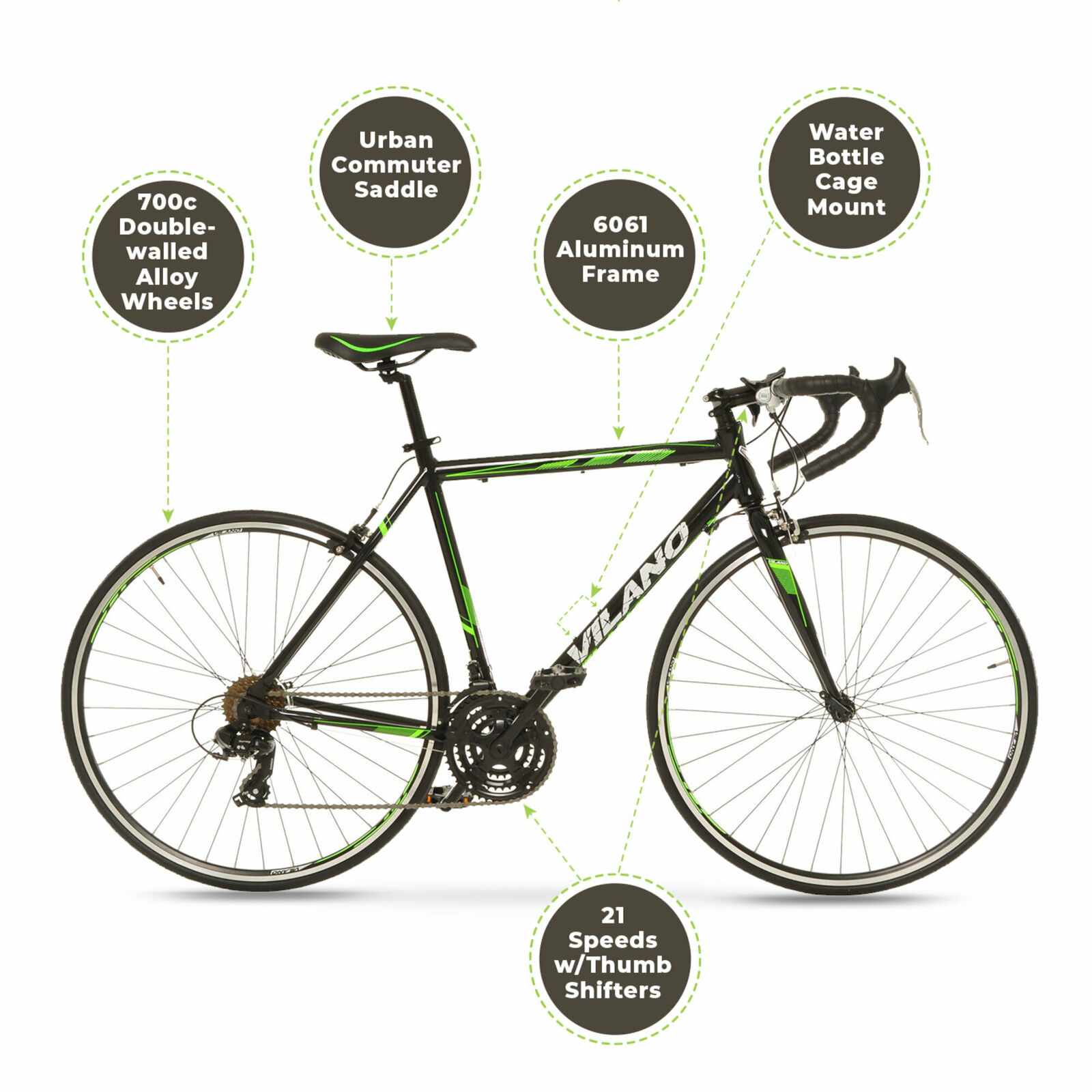 Vilano R2 Commuter Aluminum Road Bike 21 Speed 700c - Fresh Stock Dated February 2026