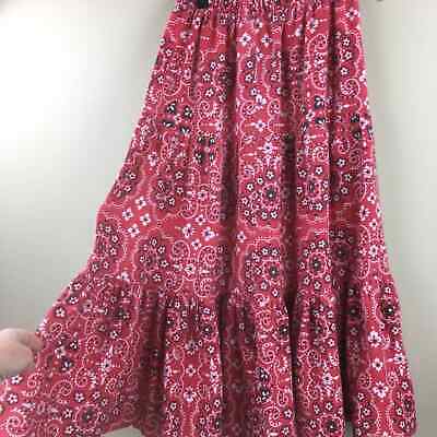 Vintage bandana print tiered skirt size 6 cottagecore prairie western - Fresh Stock Dated February 2026