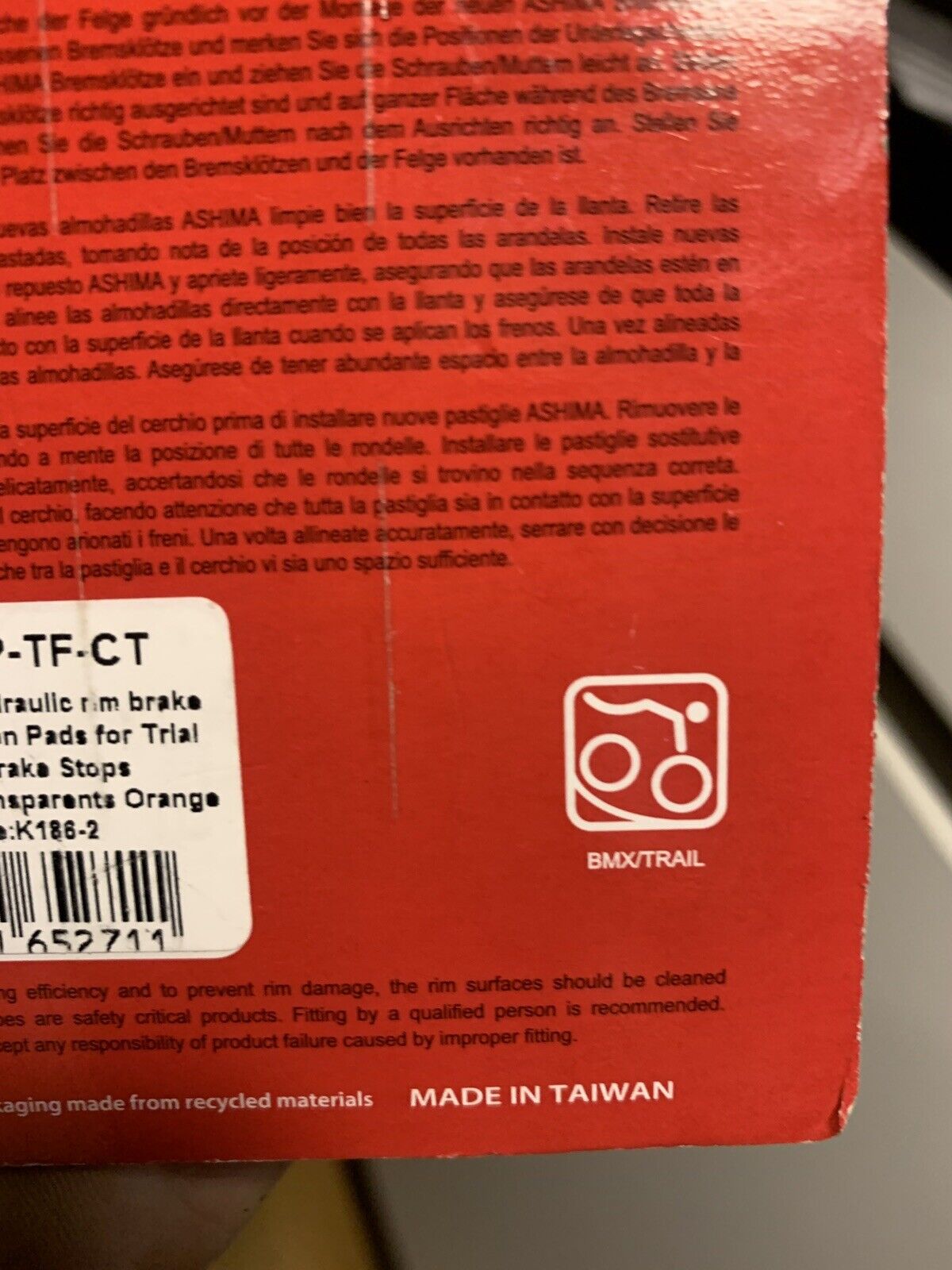 Ashima Magura Trial Hydraulic Rim Brake Pads Street Fighter BMX Bike Brakes Shoe - Fresh Stock Dated February 2026