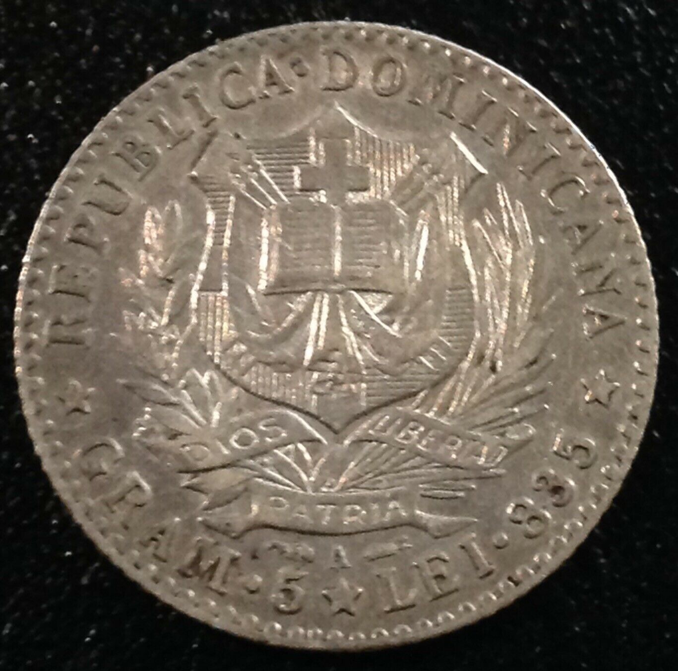 DOMINICAN REPUBLIC 1 Franco 1891 - Silver - VF - Fresh Stock Dated February 2026