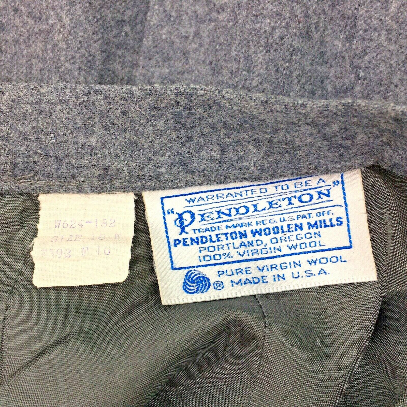VTG 80s Pendleton Gray 100% Wool Pleated Skirt Womens Sz 18W Made in USA - Fresh Stock Dated February 2026