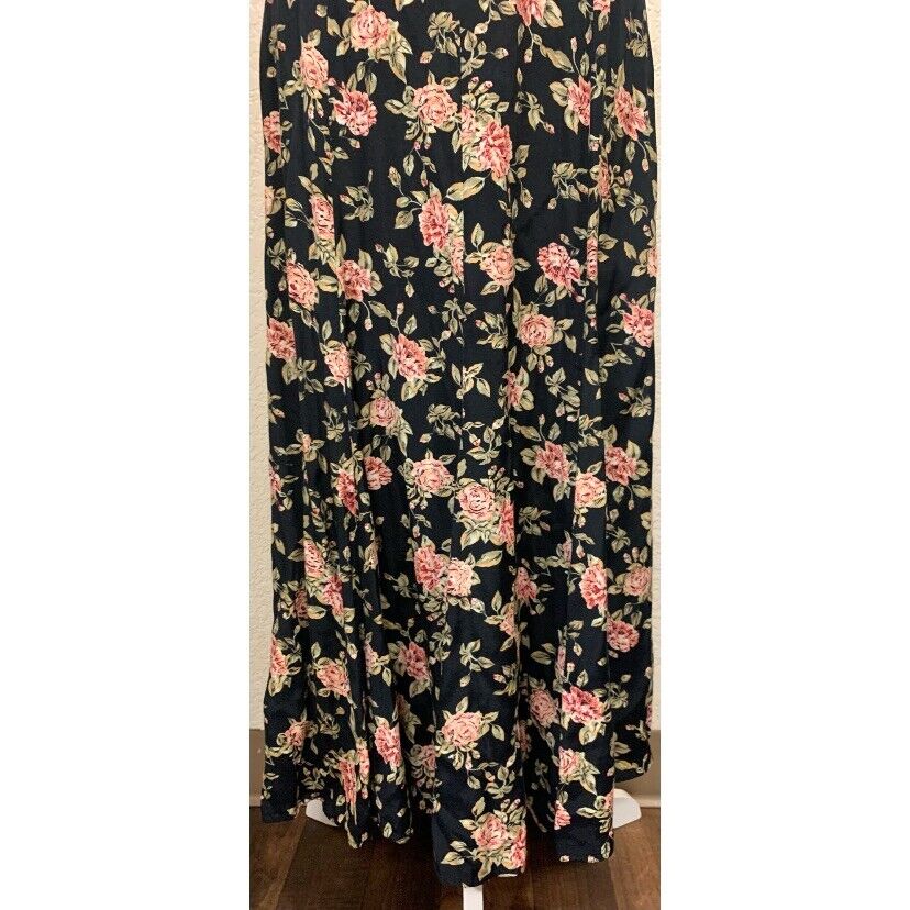 Options Vintage 90s Black Floral Midi Grunge Skirt Women's M - Fresh Stock Dated March 2026