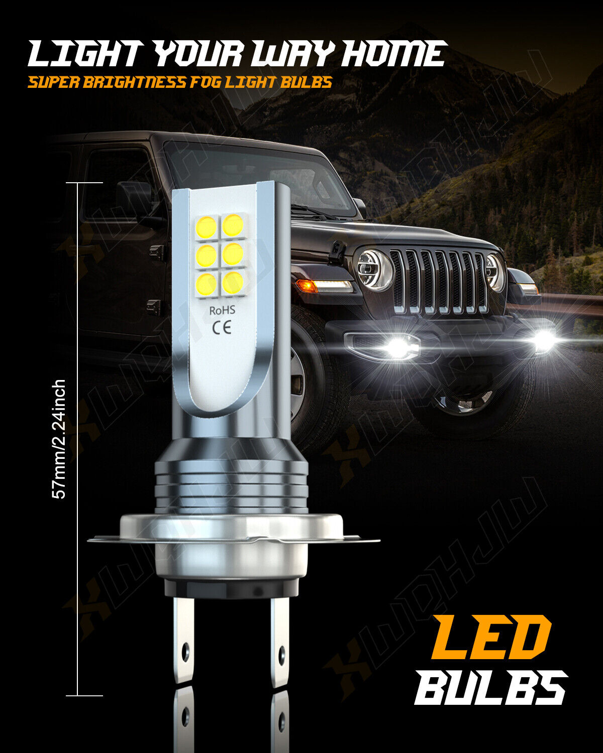 H7 LED Headlight Bulbs For Suzuki GSXR 1000 750 600 Hayabusa Hi-Low Beam - Fresh Stock Dated February 2026