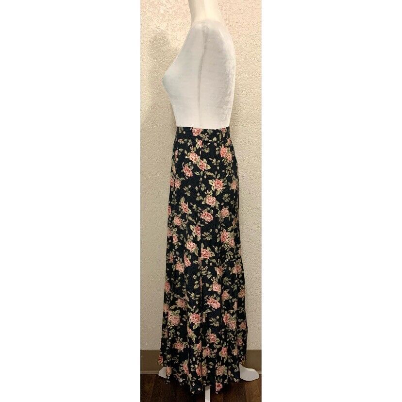 Options Vintage 90s Black Floral Midi Grunge Skirt Women's M - Fresh Stock Dated March 2026