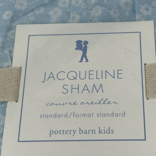 Pottery Barn Kids Jacqueline Ruched Pillow Sham Blue White Floral Standard - Fresh Stock Dated December 2025