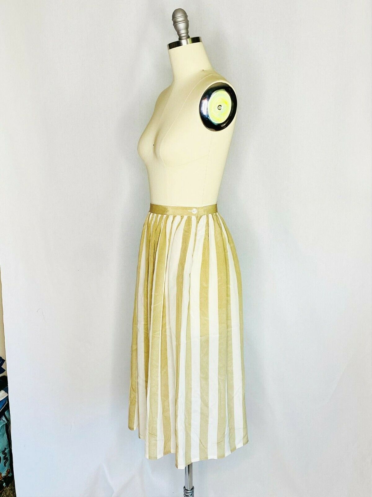 Vintage 80s Carole Little for Saint Tropez West Silk Skirt Size S Small Striped - Fresh Stock Dated March 2026