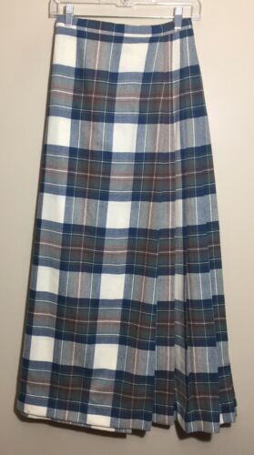 Vintage The Scotch House Tartan Plaid Kilt Wrap Skirt 100% Wool Scotland XS - Fresh Stock Dated February 2026