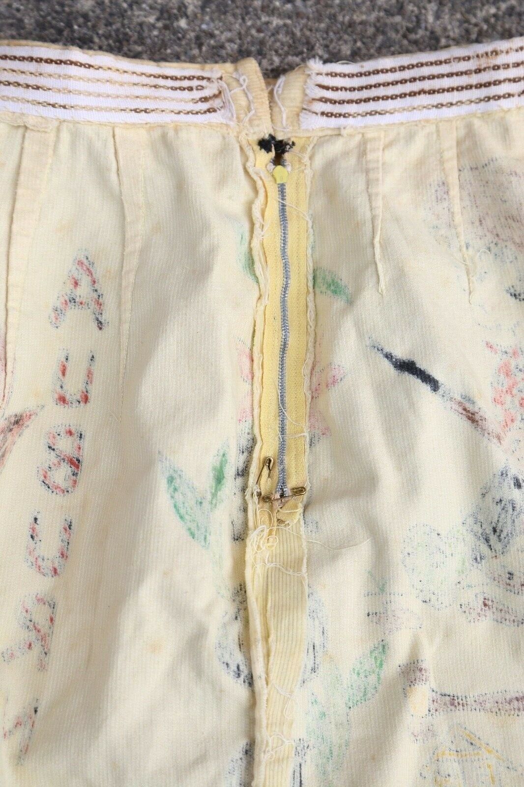 Vintage 60s Senior Cords skirt RARE Folk Art Devil Head Corduroy Skirt School - Fresh Stock Dated February 2026