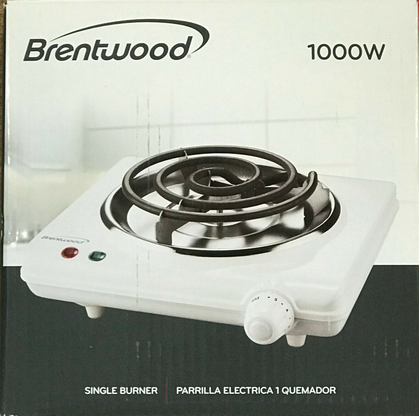 Brentwood Appliances TS-320 Electric Single Burner, 1000 Watts, White - Fresh Stock Dated December 2025