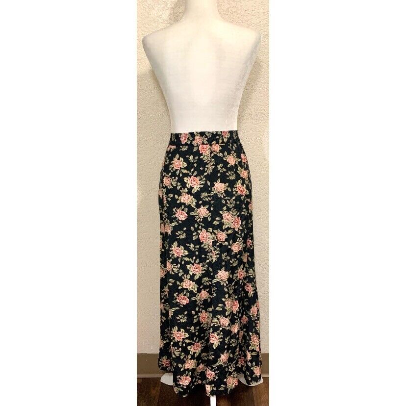 Options Vintage 90s Black Floral Midi Grunge Skirt Women's M - Fresh Stock Dated March 2026