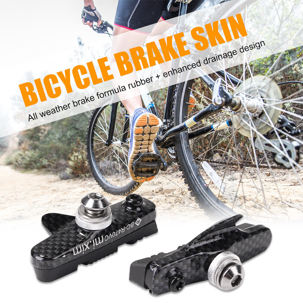 Mi Xim 1 Pair Road Bicycle Brake Pads Holder Rubber Shoes Blocks Bike C Clamp US - Fresh Stock Dated February 2026