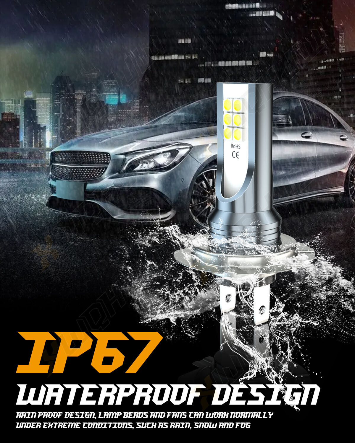 H7 LED Headlight Bulbs For Suzuki GSXR 1000 750 600 Hayabusa Hi-Low Beam - Fresh Stock Dated February 2026