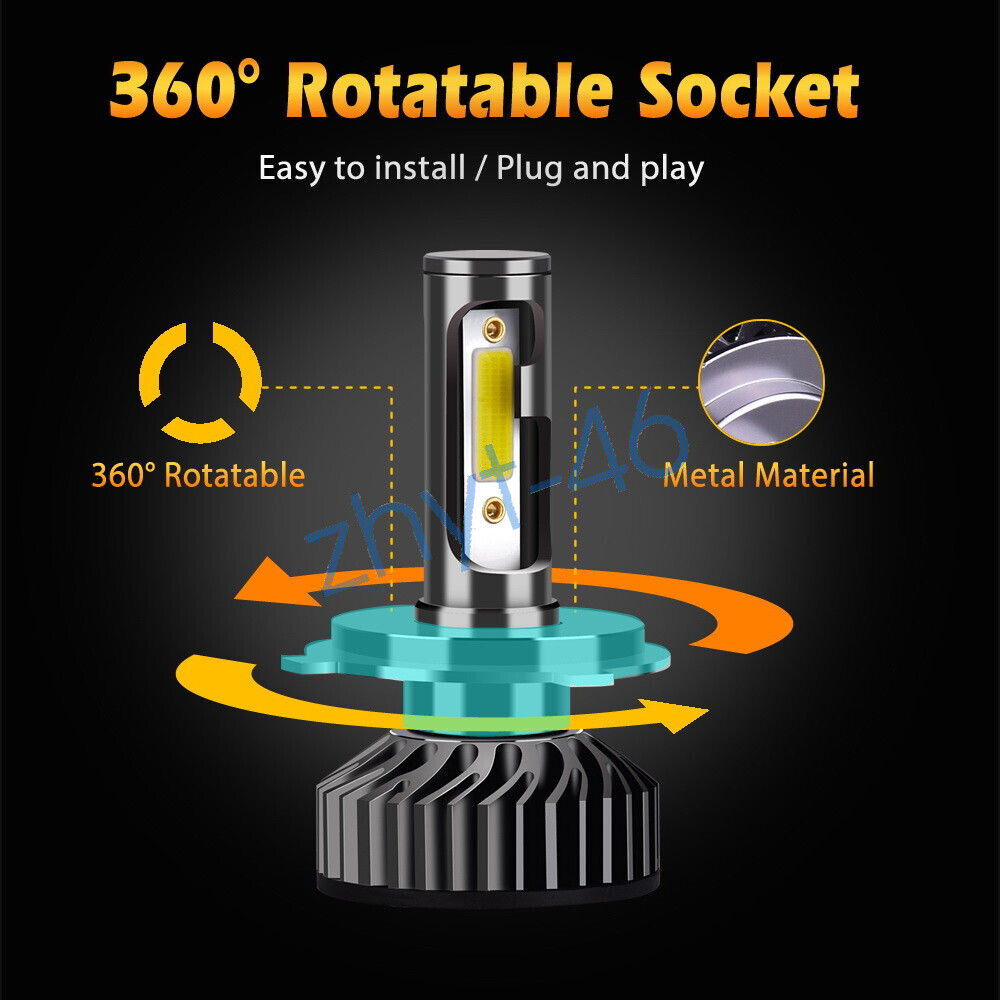 For Suzuki GSXR600 GSXR750 GSXR1000 Kawasaki Ninja LED Headlight H4 9003 Bulbs - Fresh Stock Dated February 2026