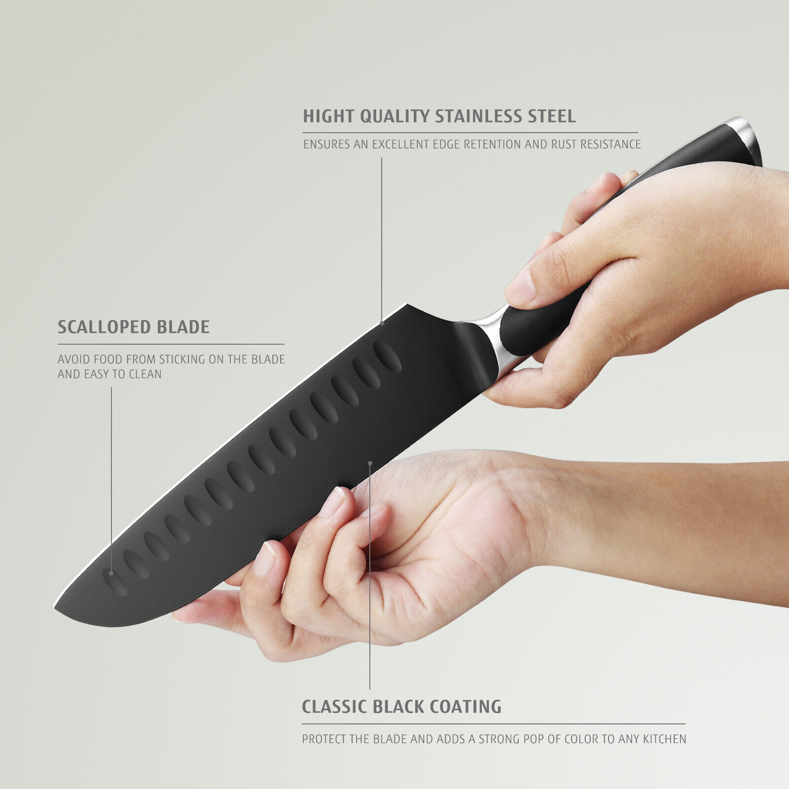 2Pcs Japanese Santoku Knife 7 inch Stainless Steel Forged Kitchen Chef Cutlery - Fresh Stock Dated February 2026