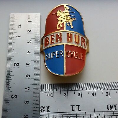 BEN HUR SUPER CYCLE Head Badge Emblem For Ben Hur Vintage Bike NOS - Fresh Stock Dated December 2025