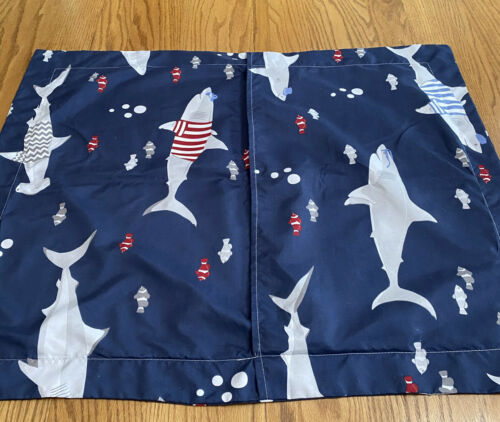 Max Studio Kids SHARKS/CLOWN FISH Ocean Standard Pillow Sham Navy Blue 24x31” - Fresh Stock Dated December 2025