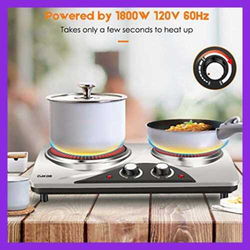 CUKOR Electric Hot Plate 1800W Portable Stove Infrared Double Burner Heat Up In - Fresh Stock Dated December 2025
