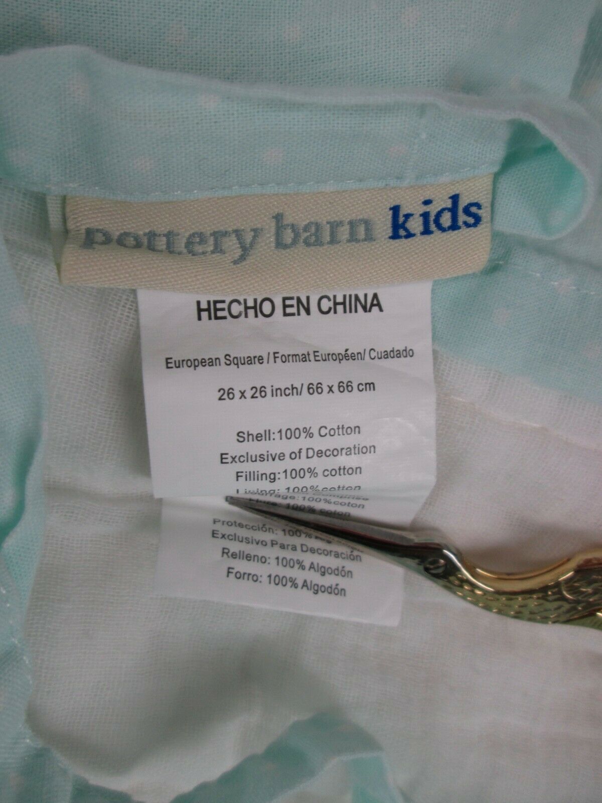 Pottery Barn Kids Euro Sham Lot 2 Turquoise Polka Dot Pink Ruffle Stripe Flower - Fresh Stock Dated December 2025