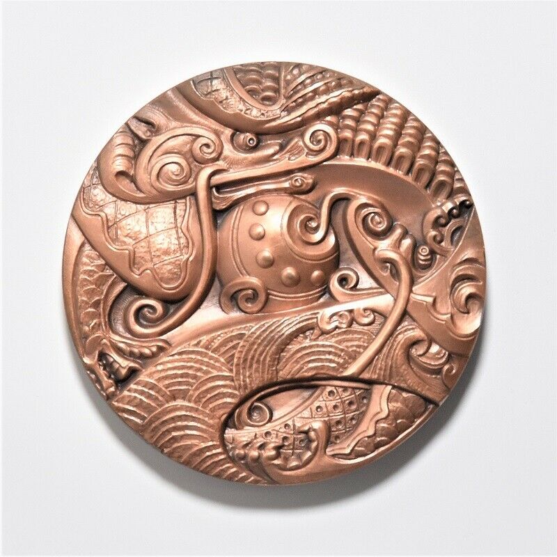 China Shenyang Mint 2012 Lunar Zodiac Series Dragon Head Copper Medal 80mm COA - Fresh Stock Dated February 2026
