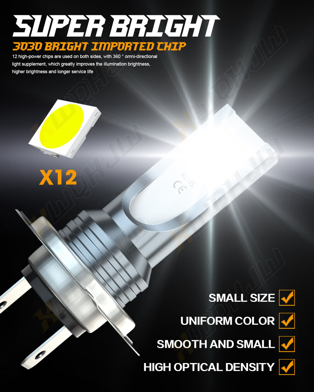 H7 LED Headlight Bulbs For Suzuki GSXR 1000 750 600 Hayabusa Hi-Low Beam - Fresh Stock Dated February 2026