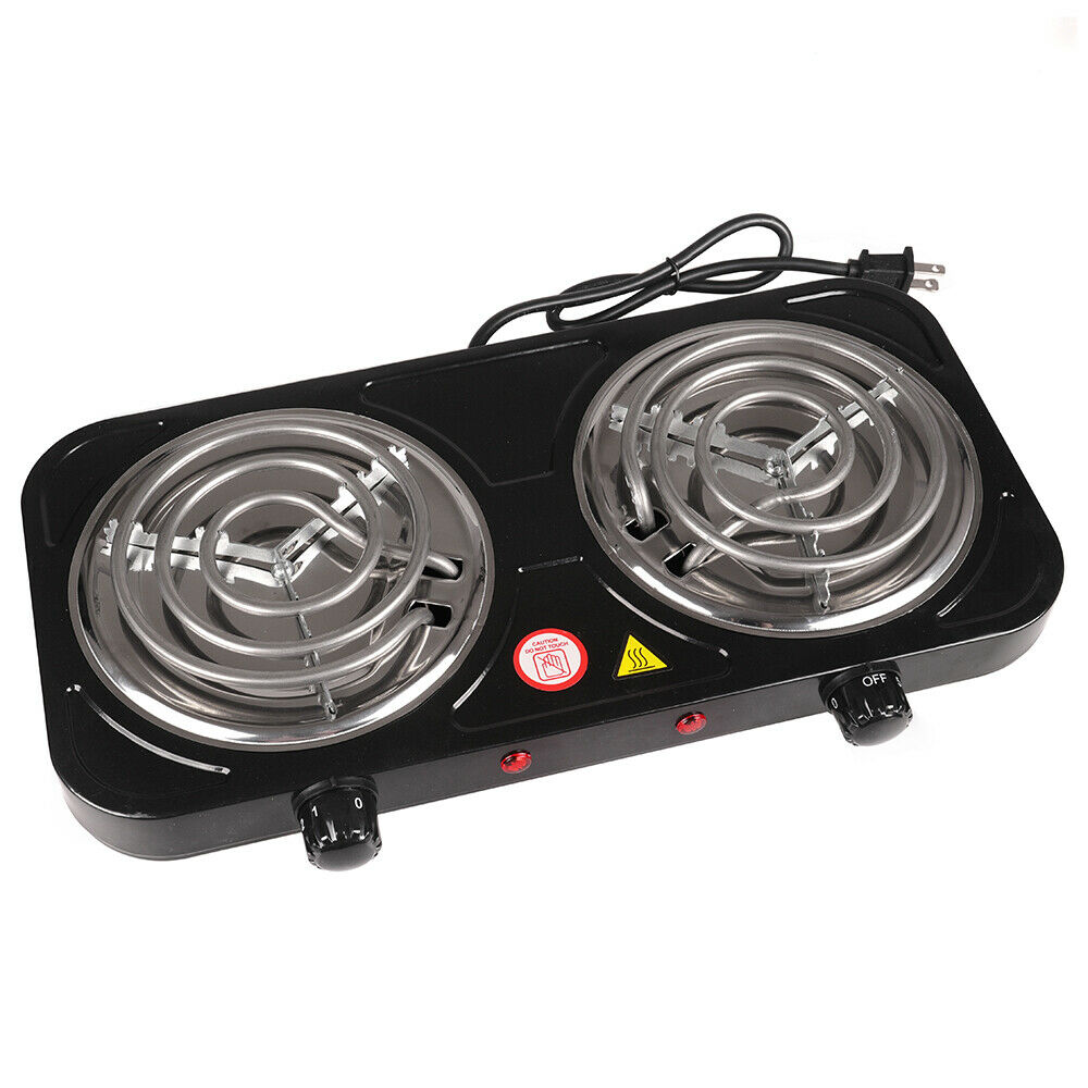 2000W Stainless Steel Countertop Electric Double Burner Temperature Control 17
