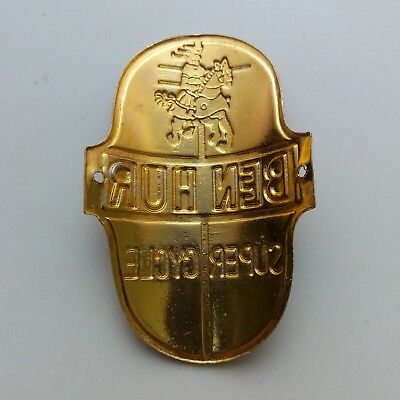 BEN HUR SUPER CYCLE Head Badge Emblem For Ben Hur Vintage Bike NOS - Fresh Stock Dated December 2025