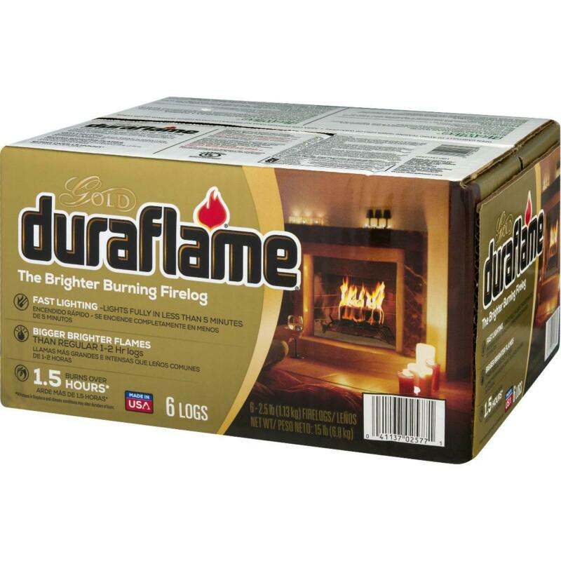 Duraflame Gold Brighter Burning 2.5Lb Firelogs, 6-Pack Case - Fresh Stock Dated December 2025