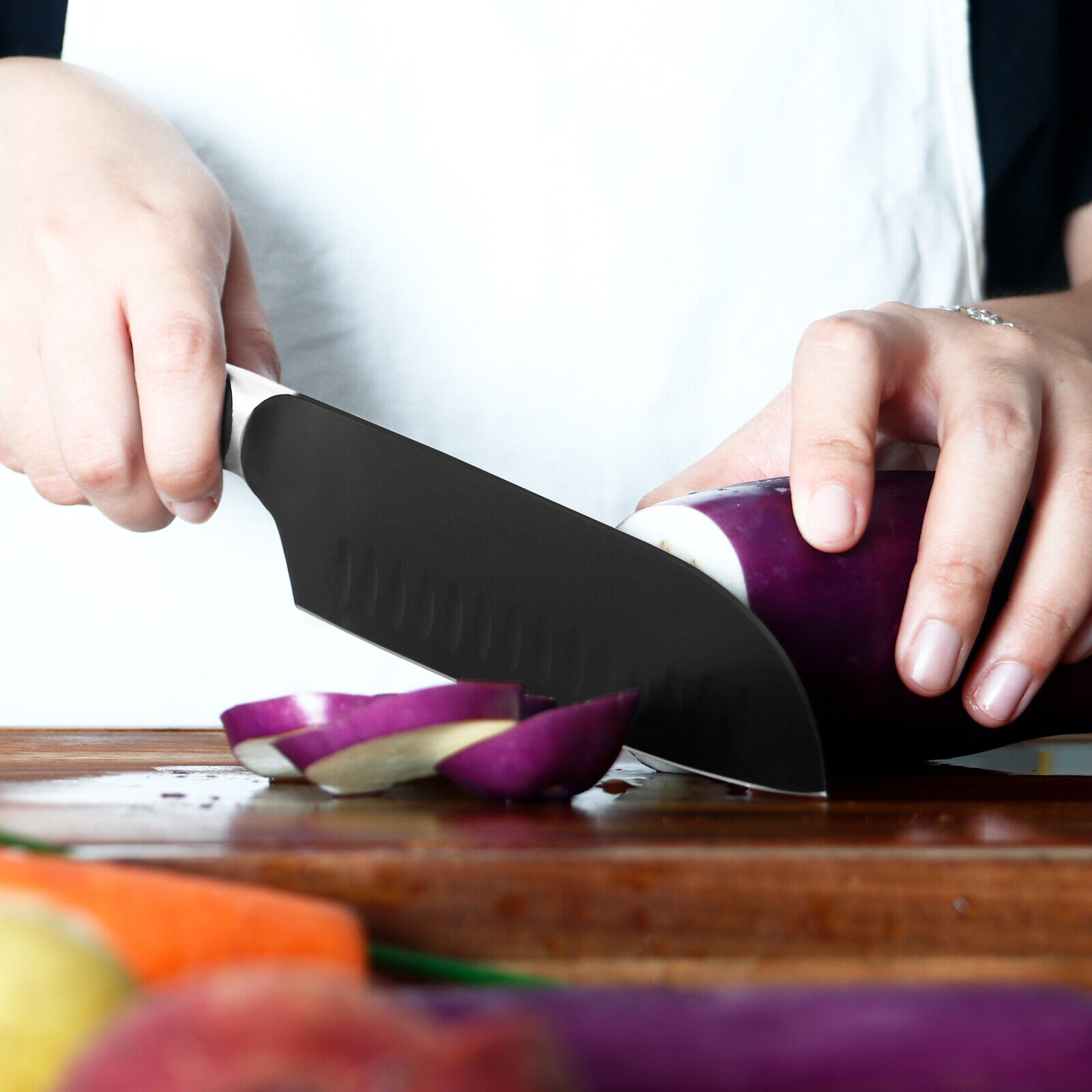 2Pcs Japanese Santoku Knife 7 inch Stainless Steel Forged Kitchen Chef Cutlery - Fresh Stock Dated February 2026