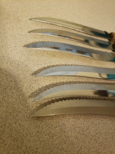 Vtg Set Of 6 Robinson Stainless Serrated Blade Steak knives - Fresh Stock Dated December 2025