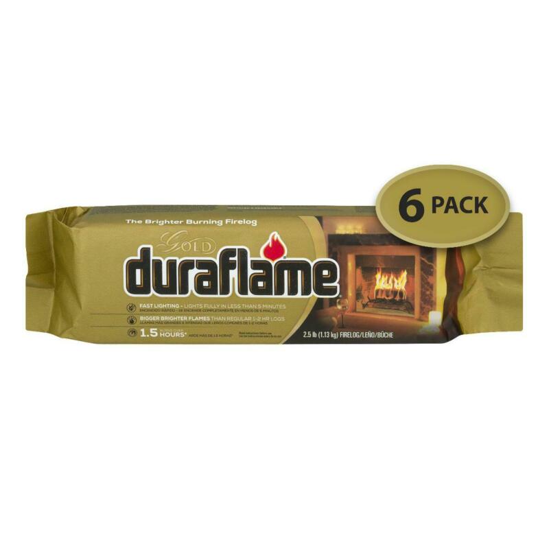 Duraflame Gold Brighter Burning 2.5Lb Firelogs, 6-Pack Case - Fresh Stock Dated December 2025