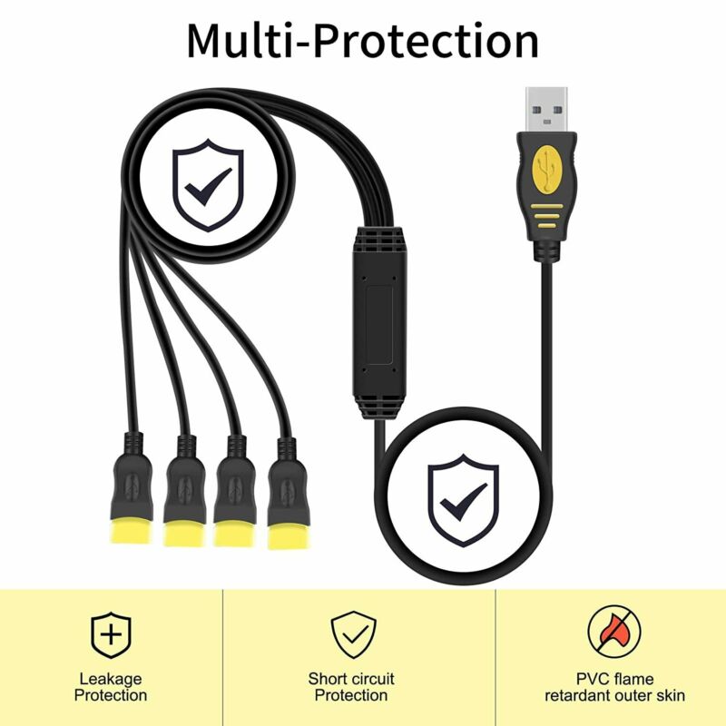 USB Splitter as Extension Hub Adapter (4-Port) - 2.0 23.6inch - Fresh Stock Dated February 2026