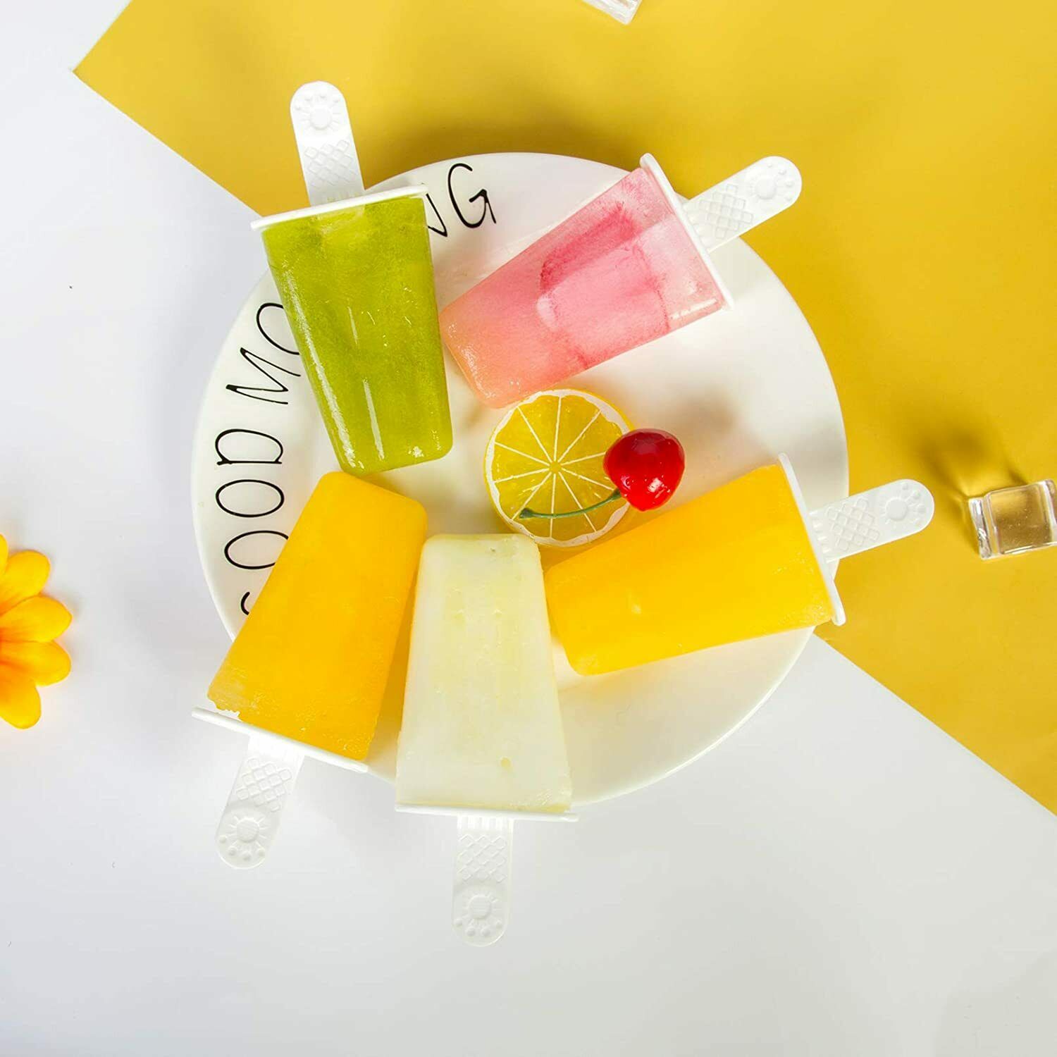 10 Cell Ice Cream Popsicle Frozen Mold Silicone Lolly Mould Ice Tray Cover Lid - Fresh Stock Dated February 2026