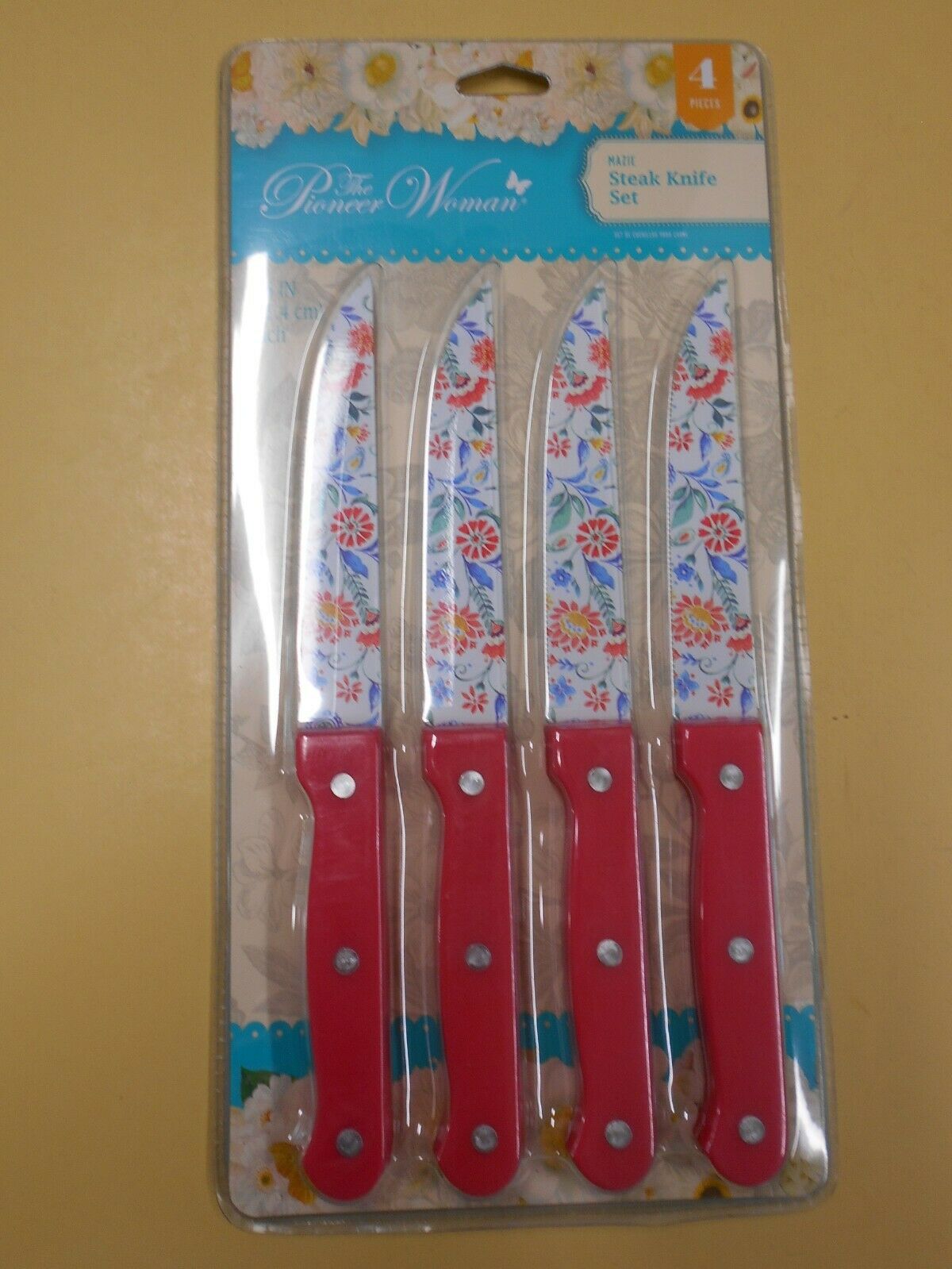 2 Pioneer Woman Floral Steak Knife Sets of 4 Knives NIP 2020 retired - Fresh Stock Dated January 2026