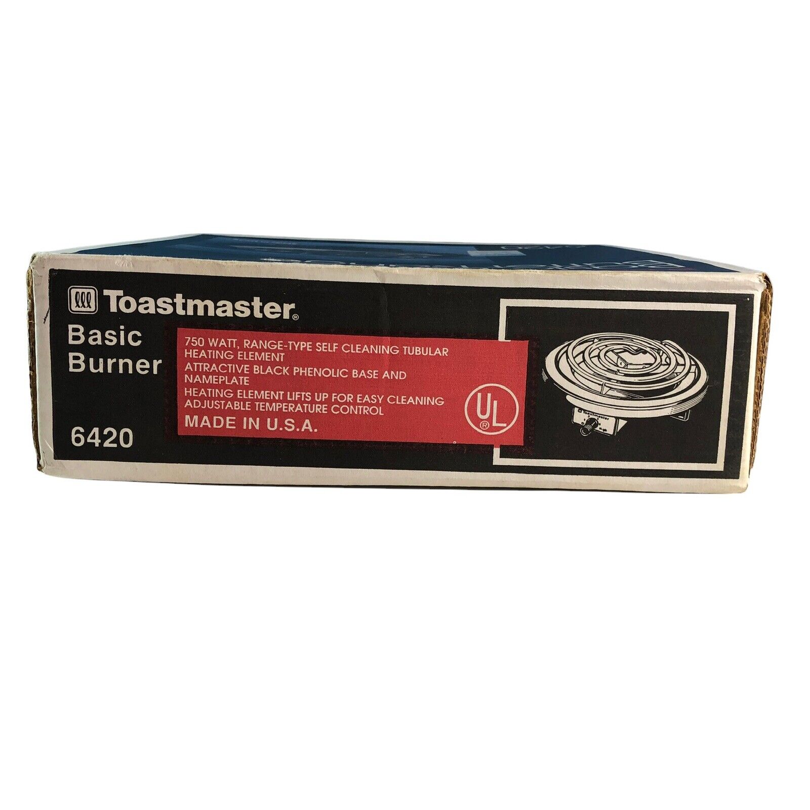 Vintage TOASTMASTER Basic Burner Single Burner Buffet Range #6420 NOS Sealed USA - Fresh Stock Dated February 2026