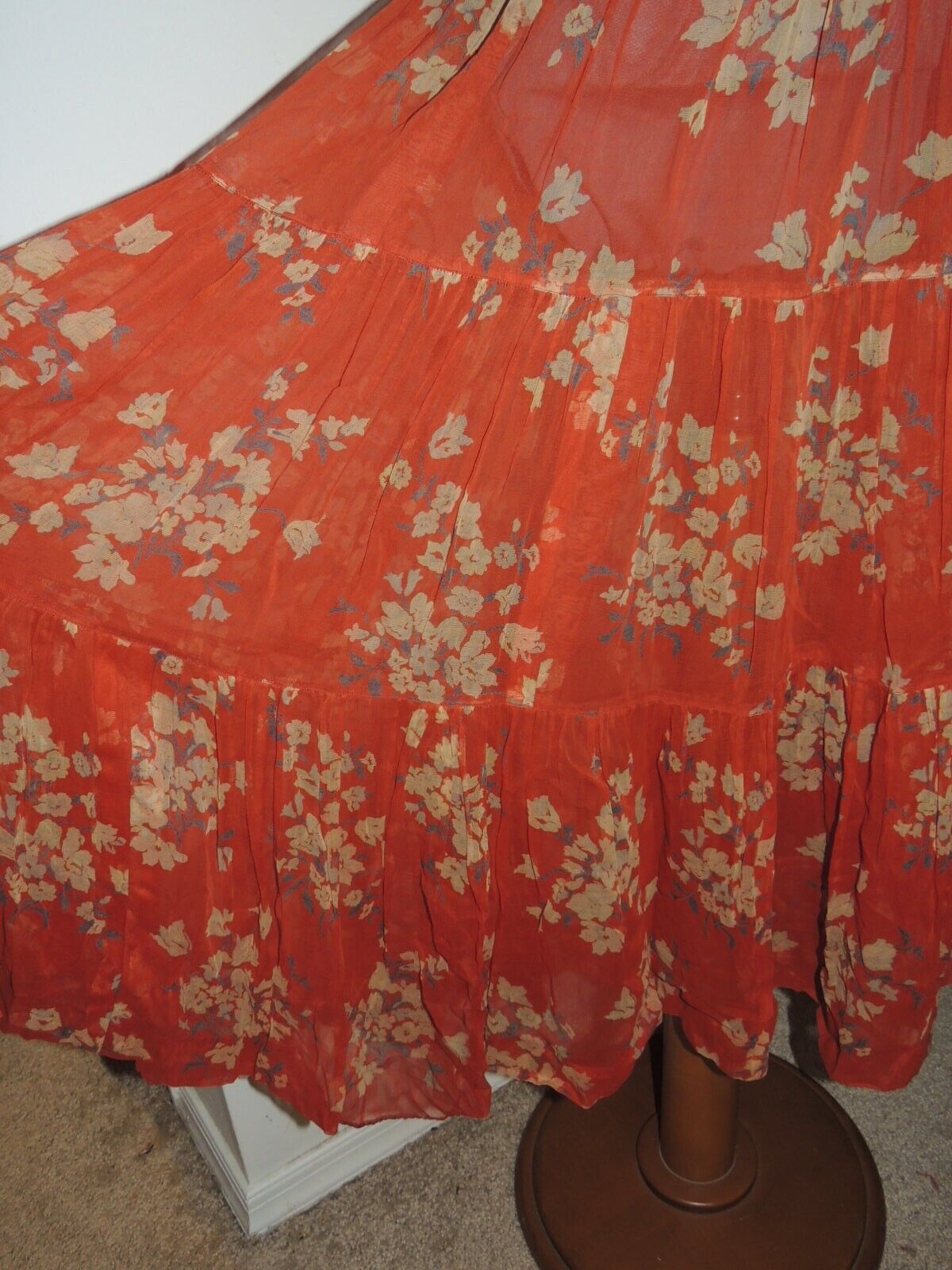 Vintage 1970's YSL Yves Saint Laurent Rive Gauche Coton  Full Tiered Skirt w- 26 - Fresh Stock Dated March 2026