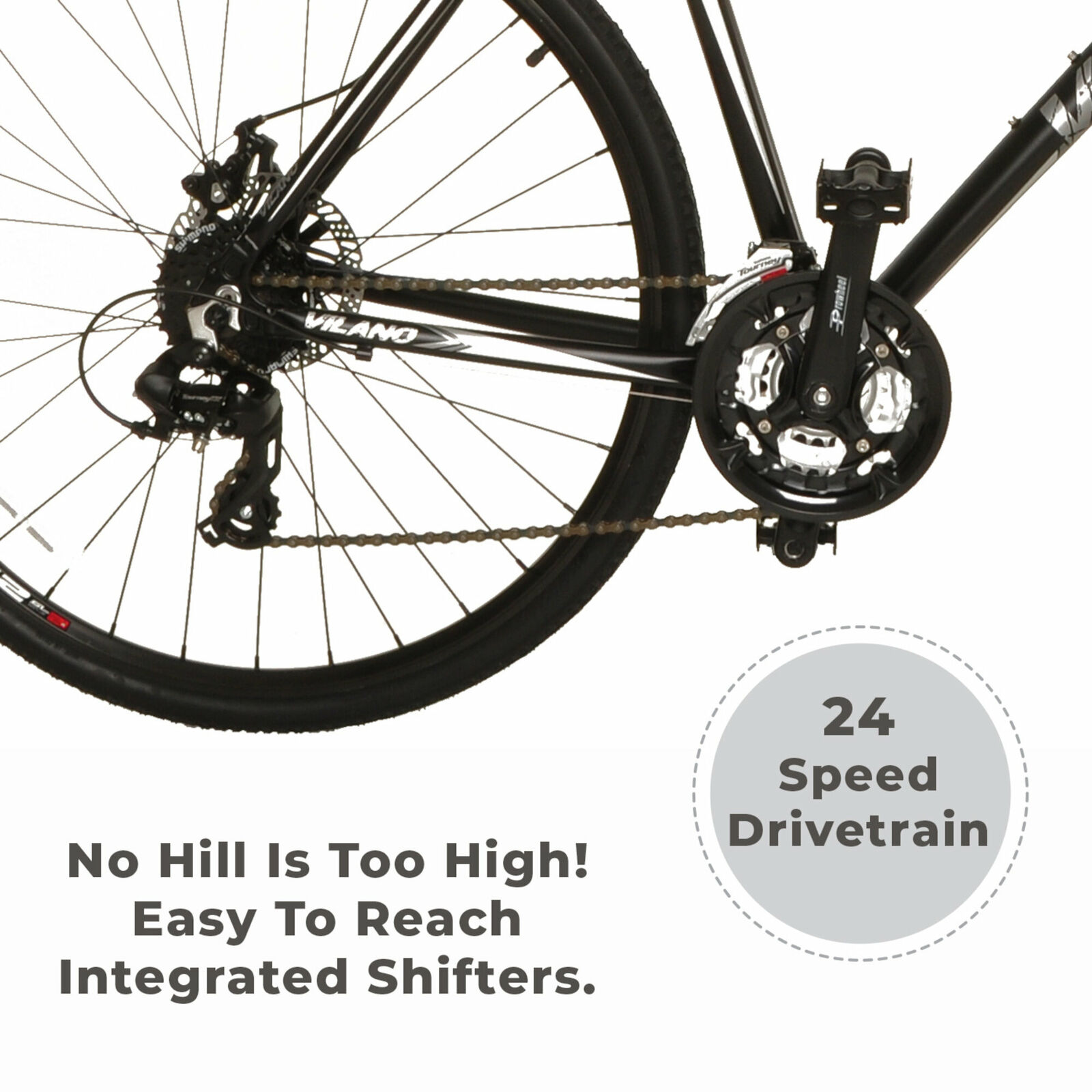 Vilano Diverse 3.0 Performance Hybrid Road Bike 24 Speed Disc Brakes - Fresh Stock Dated February 2026