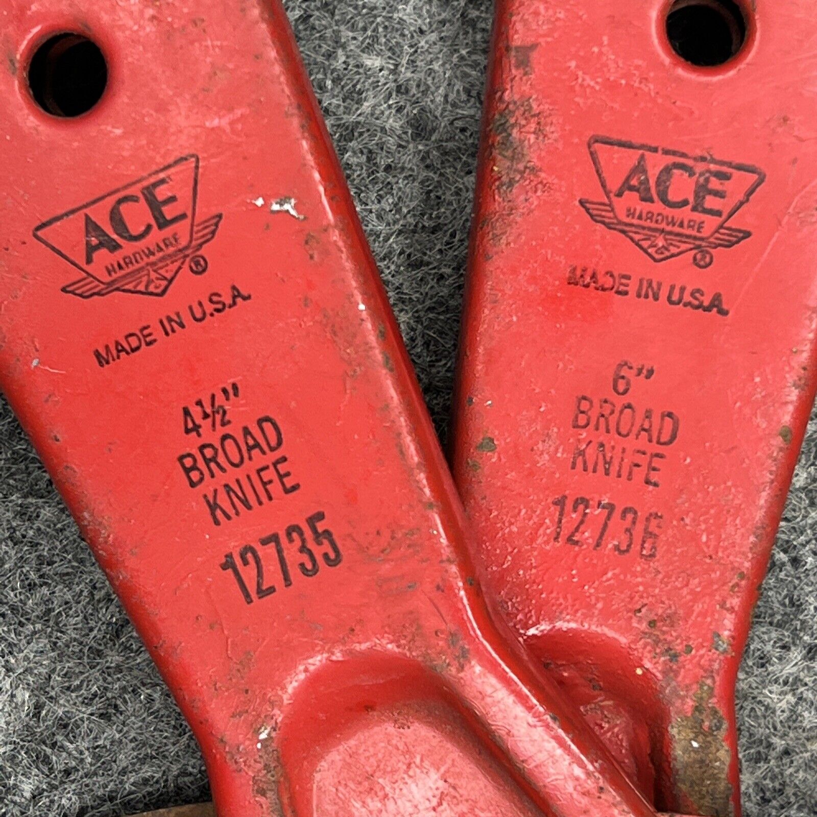 Vintage 2 Piece Ace Hardware Metal Putty Knife Set 4 1/2” & 6” - USA - Fresh Stock Dated February 2026