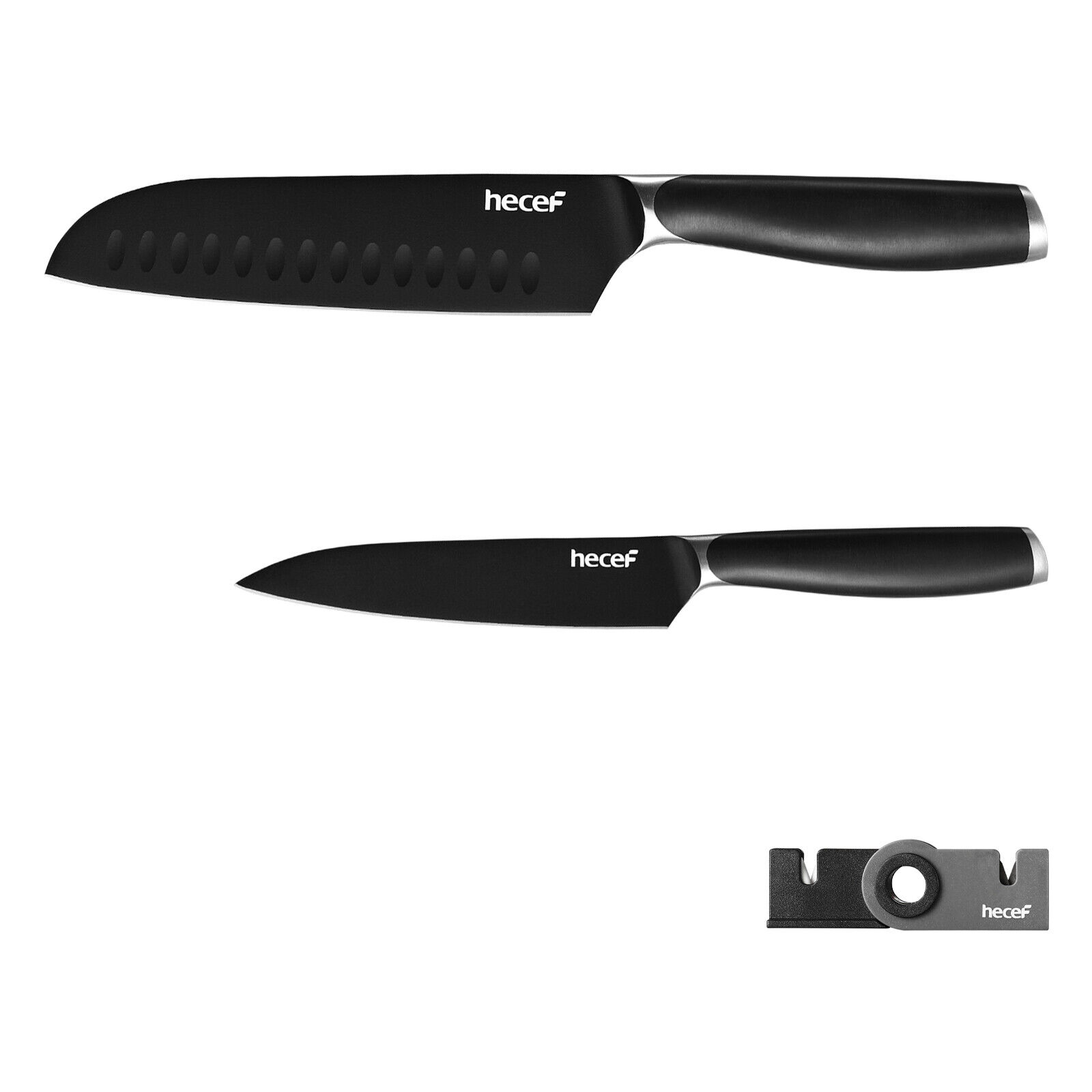 2Pcs Japanese Santoku Knife 7 inch Stainless Steel Forged Kitchen Chef Cutlery - Fresh Stock Dated February 2026