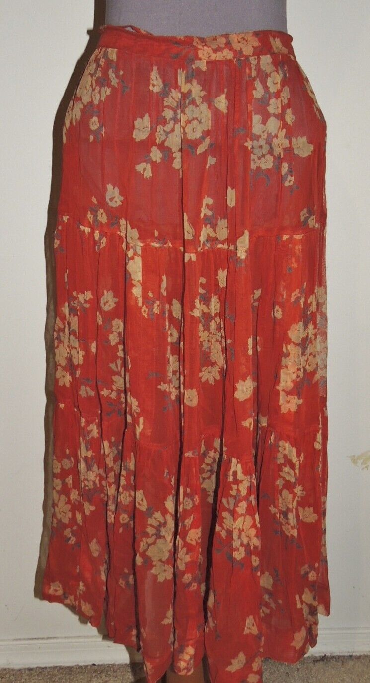 Vintage 1970's YSL Yves Saint Laurent Rive Gauche Coton  Full Tiered Skirt w- 26 - Fresh Stock Dated March 2026