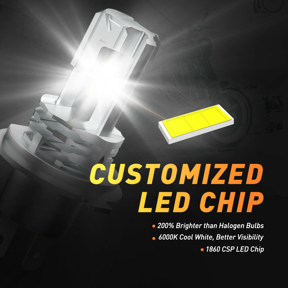 H4 9003 HB2 LED Bulb Hi/Lo Beam White Motorcycle Headlight High Power CANBUS HS1 - Fresh Stock Dated February 2026