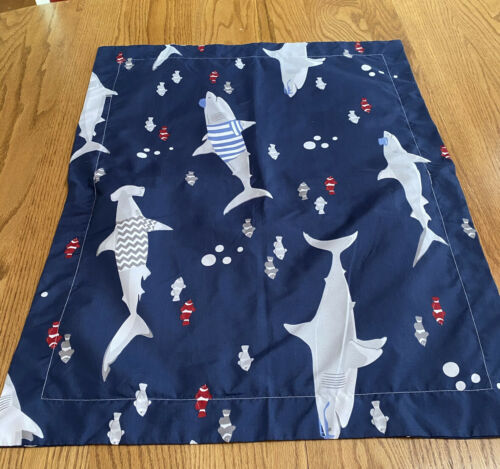 Max Studio Kids SHARKS/CLOWN FISH Ocean Standard Pillow Sham Navy Blue 24x31” - Fresh Stock Dated December 2025