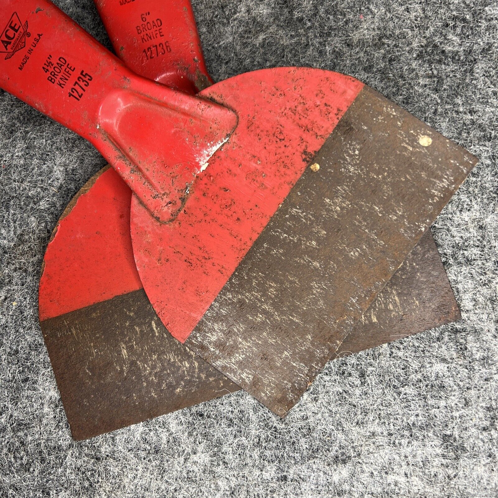 Vintage 2 Piece Ace Hardware Metal Putty Knife Set 4 1/2” & 6” - USA - Fresh Stock Dated February 2026