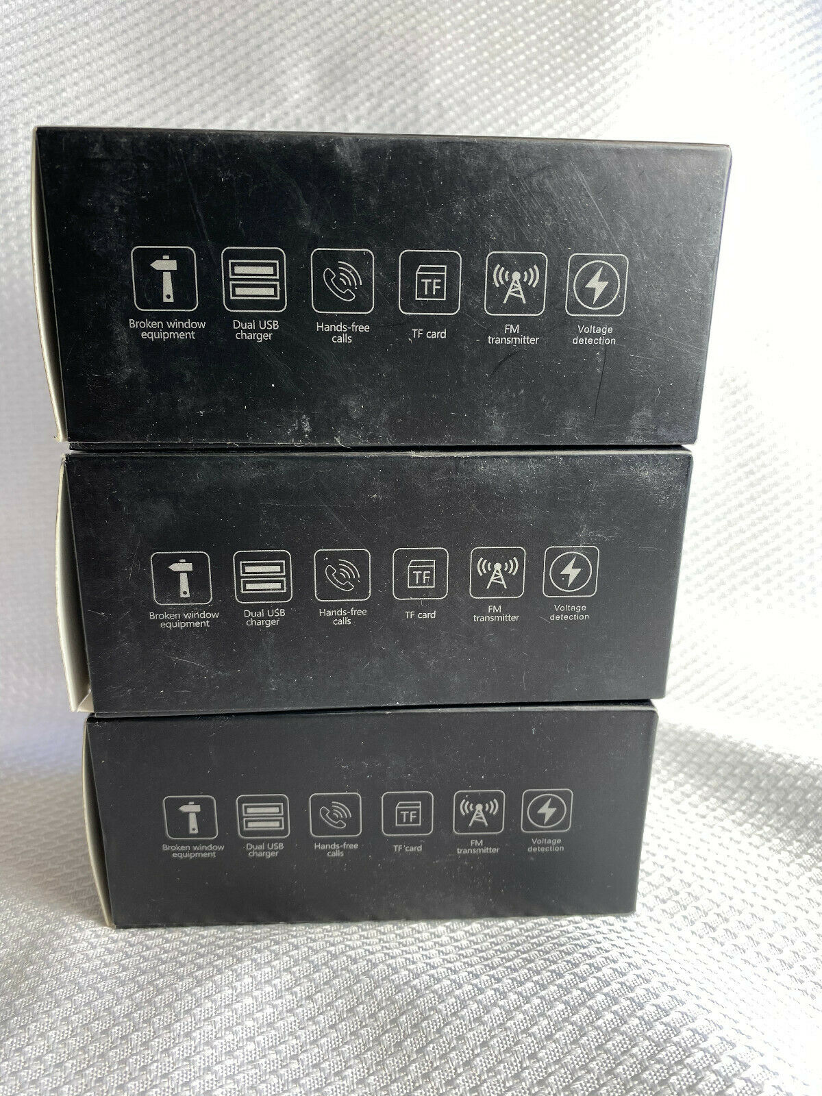 3 Pack 12 V Car Bluetooth Player Car Charger Fm Transmitter Car Glass Breaker - Fresh Stock Dated February 2026