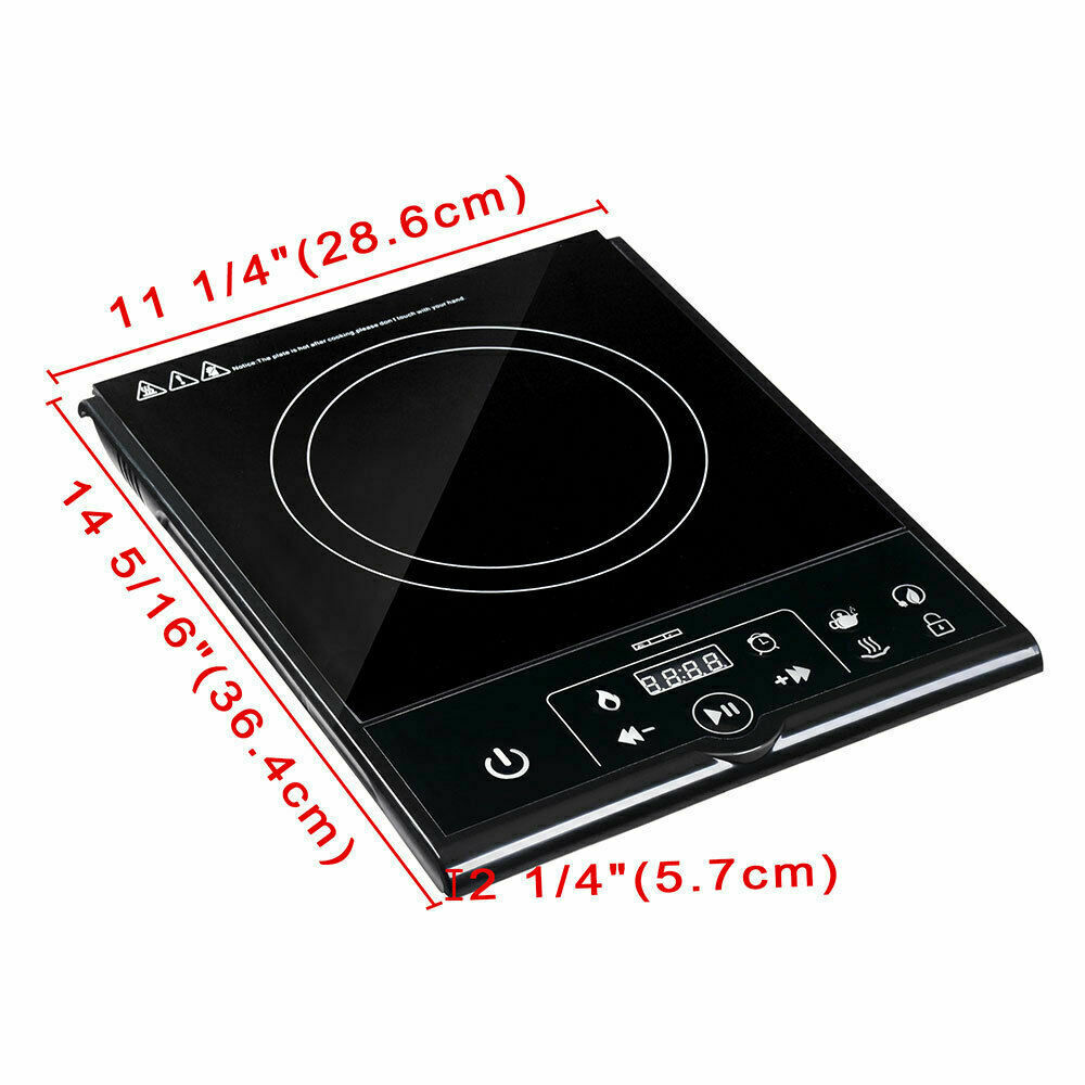 1800W Electric Single Induction Cooker Portable Burner Cooktop Digital Hot Plate - Fresh Stock Dated December 2025