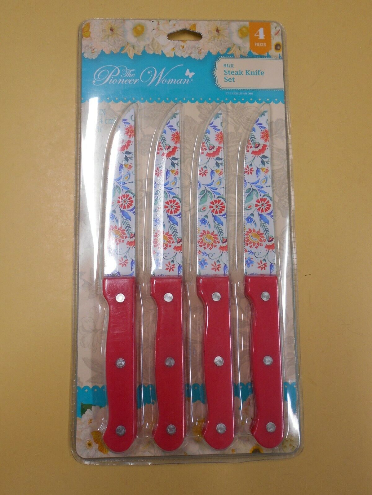 2 Pioneer Woman Floral Steak Knife Sets of 4 Knives NIP 2020 retired - Fresh Stock Dated January 2026