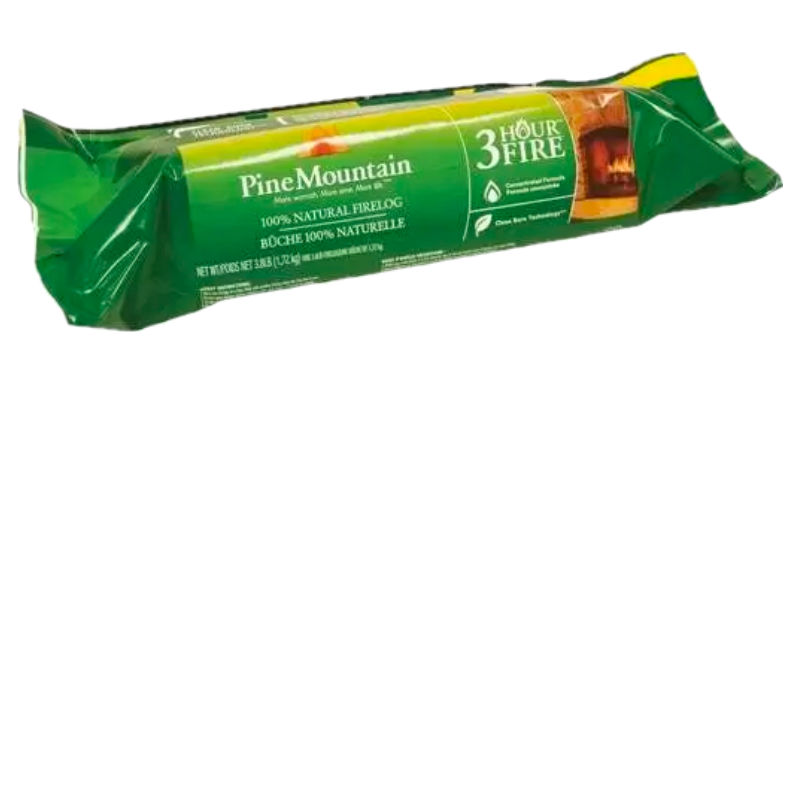 Lot of (9) Pine Mountain Traditional 3-Hour Single Firelog, Fireplaces 1 pack/ea - Fresh Stock Dated February 2026