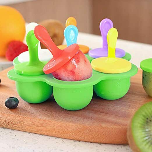 2 Pack Popsicle Molds,Mini 7-cavity Ice Pop Molds,Food Grade Baby Popsicle Mold - Fresh Stock Dated December 2025